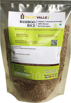 

millet valley DIABETIC FRIENDLY Brown Bamboo Seed Rice (Medium Grain, Unpolished)(3200 g)