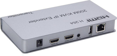 Tobo HDMI 200m KVM Over Ethernet Extender Single Cat6/7 Cable Transmitter + Receiver with USB Ports Media Streaming Device(Silver)