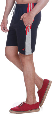 Vego Solid Men Dark Blue Regular Shorts