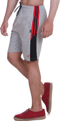 Vego Solid Men Grey Regular Shorts