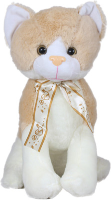 

Tickles Beige Cute Soft Cat Soft Stuffed For Kids - 27 cm(Beige)