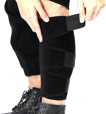 

PE Breathable Injuries Lower Knee Cap Pain Shin Splint Compression Wrap Leg Knee Support (, Black, Multicolor