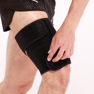 

PE Gym Sports Knee Calf Guard Muscle Strain Fitness Compression Thigh Support (, Black