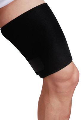 

PE Adjustable Thigh Knee Calf Guard Muscle Strain Fitness Compression Thigh Support (, Black
