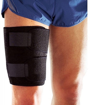 

PE Muscle Pull Strain Relief Knee Calf Guard Muscle Strain Fitness Compression Thigh Support (, Black