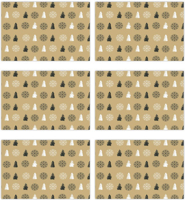 GIFTSMATE Rectangular Pack of 6 Table Placemat(Beige, Cotton)