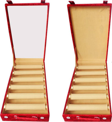 

SAROHI COMBO OF JWELLERY KIT WOODEN PACK OF 2 6ROLL BANGLE BOX WITH MAKEUP CASE pouch Vanity Box(Multicolor)