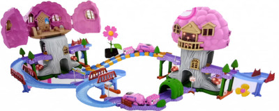

RGB GROUP Tree House 43 Pcs Train Set for Kids Age 3+ with Light and Music ( Pink)(Pink)