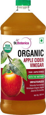 

StBotanica USDA Organic Apple Cider Vinegar - Raw, Unfiltered with Mother Vinegar Pet Bottle Vinegar(500 ml)
