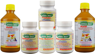 

M SONS Herbal daily Digestive Care pack- 2*Haldi, 1 body balance, 1 Kalihari, 1 Bhumi Amla, 1 Triphala(1 kg)