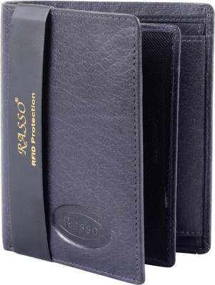 

RASSO Men Black Genuine Leather Wallet(10 Card Slots)