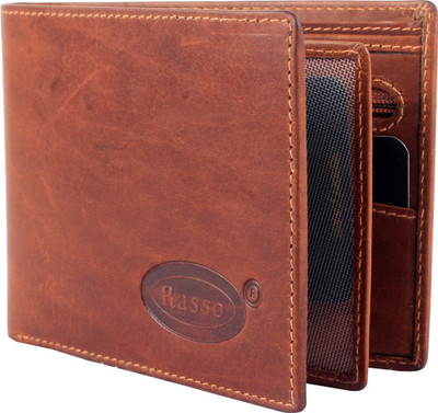 

RASSO Men Brown Genuine Leather Wallet(7 Card Slots)