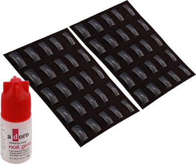 

Ear Lobe & Accessories 50Pcs Reasable Nails with Glue (KT11101N) Transparent(Pack of 50)