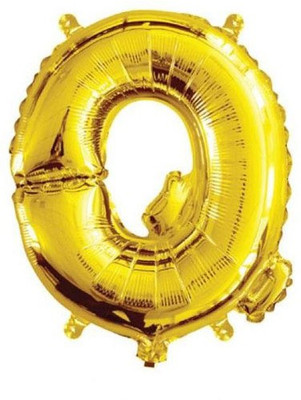 

Events Framer Solid Q - Alphabet Foil Balloon Gold Letter Balloon(Gold, Pack of 1)