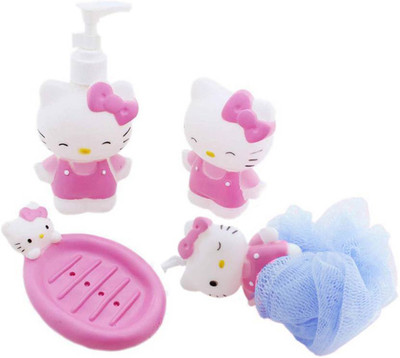 

PELO Kids Bathroom Accessories, Cartoon Character Bathroom Set, Soap Dispenser Dish Loofah Toothbrush Holder, Pack of 1 Bath Toy(Multicolor)