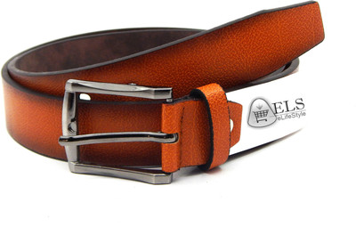 

ELS Men Formal, Casual, Evening, Party Tan Artificial Leather Belt