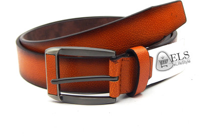 

ELS Men Formal, Casual, Evening, Party Tan Artificial Leather Belt