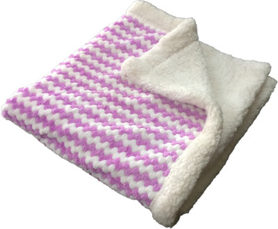 

SHOP BY ROOM Self Design  Fleece Blanket(Woollen Blend, Purple, White