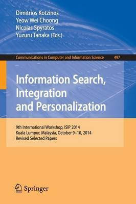 Information Search, Integration and Personalization(English, Paperback, unknown)