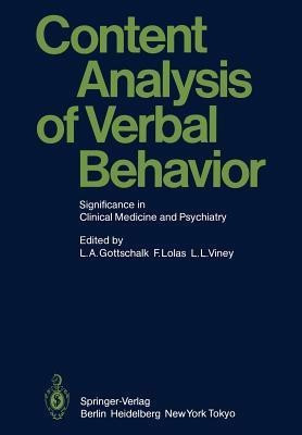 Content Analysis of Verbal Behavior(English, Paperback, unknown)