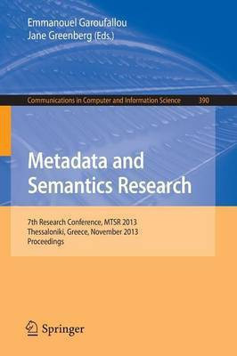 Metadata and Semantics Research(English, Paperback, unknown)