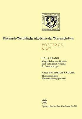 Moeglichkeiten und Grenzen einer technischen Nutzung der Sonnenenergie. Thermochemische Wasserzersetzungsprozesse(German, Paperback, Brand Hans)