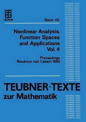 Nonlinear Analysis, Function Spaces and Applications Vol. 4(German, Paperback, unknown)