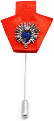 Men Style Rhinestone Crystal King Crown  Fleur de lis Wedding Lapel Pin Sherwani Coat Pin Chain Brooch Brooch(Multicolor)