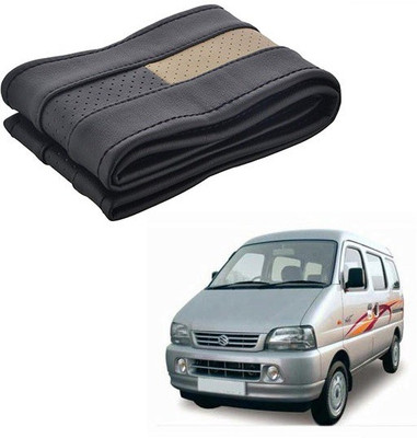 CARIZO Hand Stiched Steering Cover For Maruti Versa(Black, Beige, Leatherite)