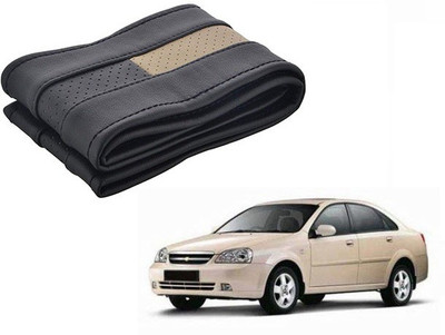 CARIZO Hand Stiched Steering Cover For Chevrolet Optra(Black, Beige, Leatherite)