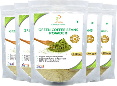 

Vihado Premium Quality Green Coffee Beans Powder (Unroasted, Arabica AAA+ -) 5 Pack of Instant Coffee 100 g(Pack of 5)