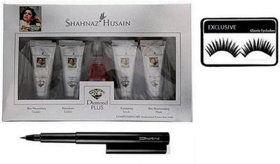 

Exclusive Eyelashes, Mac pen Eyeliner, Shahnaz Husain Diamond Facial Kit(Set of 3)