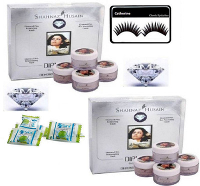

catherine Eyelashes & Diamond Facial Kit (pack of 2) with magic napkin pack of 4(Set of 7)