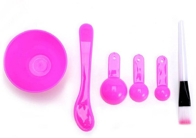 

PELO 6 In 1 Diy Facial Face Mask Bowl Brush Spoon Stick Tool Mask Brush Set For Girls, Salon And Parlour Use Facial Bowl Mask With Brushes, Pack Of 1(Set of 6)