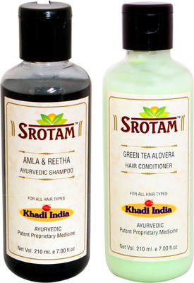 

Srotam Amla & Reetha Shampoo And Green Tea Aloevera Conditioner (Set Of 1 Bottle Each)(Set of 2)