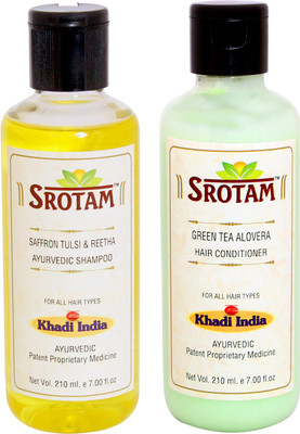 

Srotam Saffron Tulsi & Reetha Shampoo And Green Tea Aloevera Conditioner (Set Of 1 Bottle Each)(Set of 2)