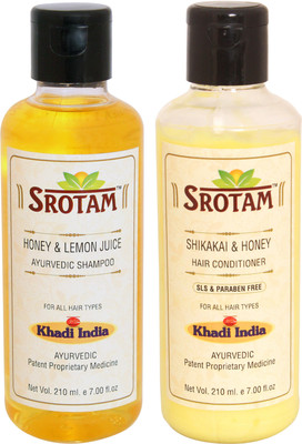 

Srotam Honey & Lemon Juice Shampoo And Shikakai & Honey Conditioner Sls-paraben Free (Set Of 1 Bottle Each)(Set of 2)