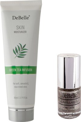 

DeBelle Skin Moisturizer Greentea Infusion & nail polish Sparklingdust(Set of 1)