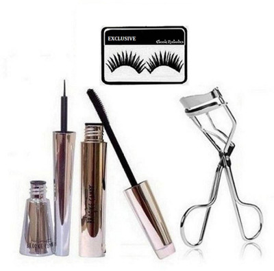 Exclusive Eyelashes, Mac Brooke Candy Liner&Mascara With Eyelashes Curler(Set of 4)