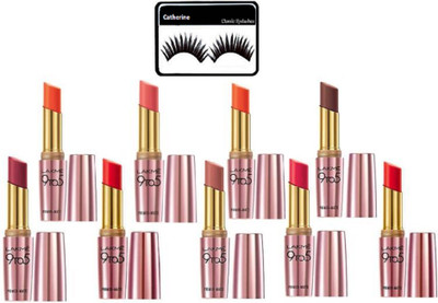 

catherine eyelashes, lakme 9to5 lipstick pack of 9(Set of 10)