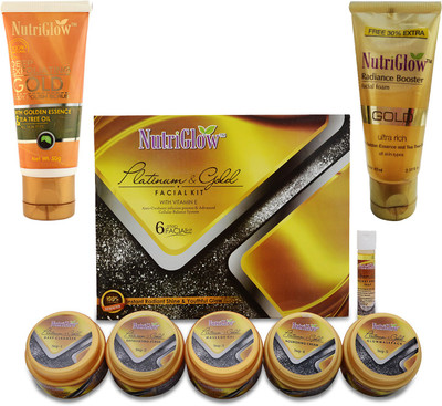 

NutriGlow Platinum & Gold Facial kit + Radiance Booster Face Wash + Deep Exfoliating Gold Scurb(Set of 1)