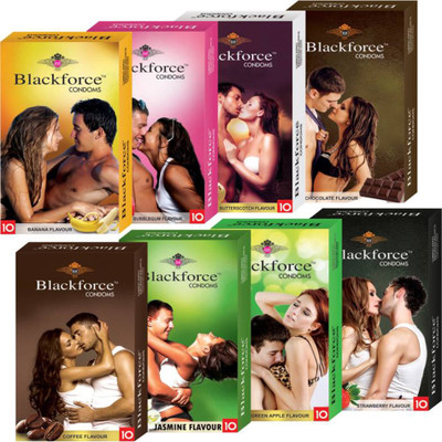 

Black Force EXTRAA DOTTED ALL FLAVOUR MENS 80 PCS Condom(Set of 8, 80S)