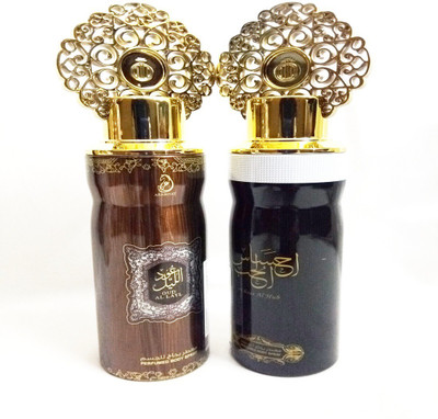

ARABIYAT OUD AL LAYL AND EHSAS AL HUB Perfume Body Spray - For Men & Women(400 ml, Pack of 2)