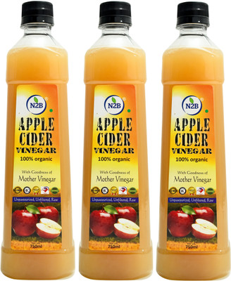 N2B APPLE CIDER VINEGAR ORGANIC UNPASTEURIZD UNFILTERED & RAW PACK OF 3 OF 750ml Vinegar(3 x 750 g)