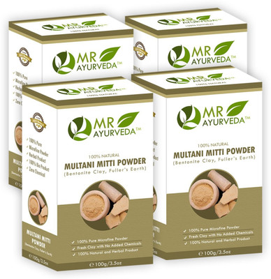 

MR Ayurveda 100% Organic Multani Mitti Powder for Face - Combo Pack of 4(400 g)