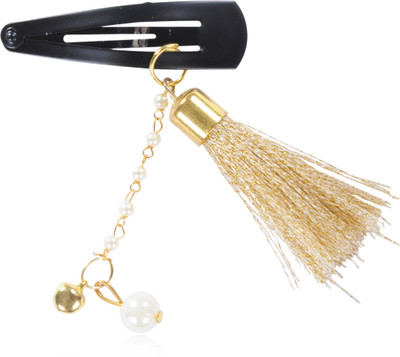 

FUNKRAFTS Trendy Golden Fabric Hair Clip for Girls Hair Clip(Gold)