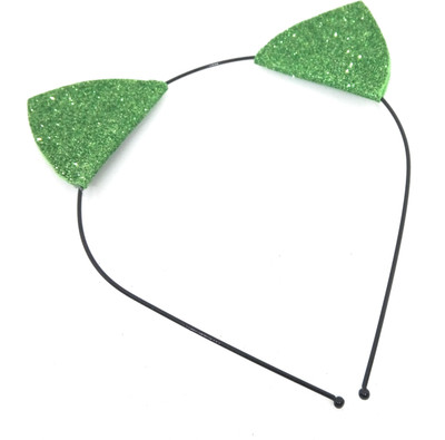 

SKD Glitter Cat Ears Hairband/Headbands Hair Hoops for Daily Wearing Party & Photo Props Head Band(Green)