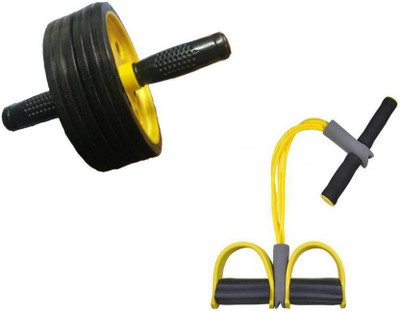 

N.VCOMMUNICATION24X7 Ab Wheel Roller With 4 Rubber Pull Reducer Home Gym Kit Gym & Fitness Kit