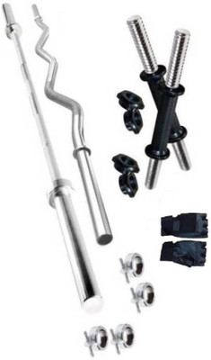 

BURLY COMBO OF 3 FT,ST,,3 FT.CURL, LOCKS,DUMBELL RODS,GLOVES Gym & Fitness Kit