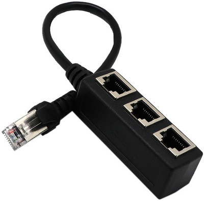 

Leoie 1 to 3 Socket LAN Ethernet Network RJ45 Plug Splitter Extender Adapter Connector Lan Adapter(5 Mbps)